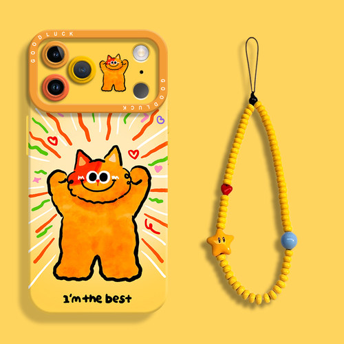 适用苹果17自信猫猫手机壳