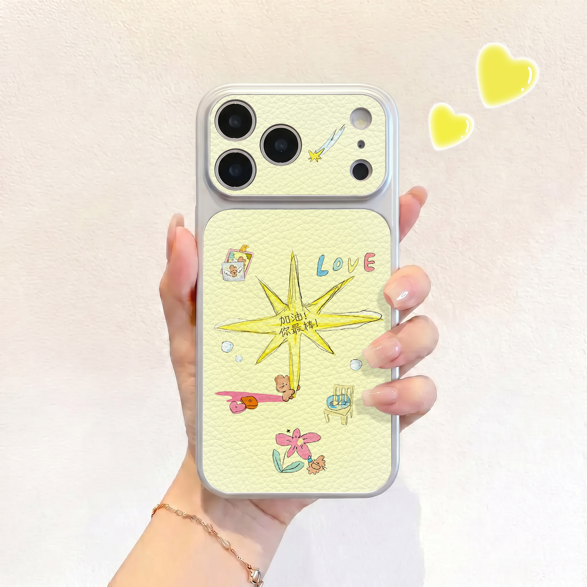 爆炸光芒绘画适用iPhone17不会撞壳手机壳新款苹果17promax仿皮16pro皮纹壳17pro保护套ip16男女15卡通14可爱