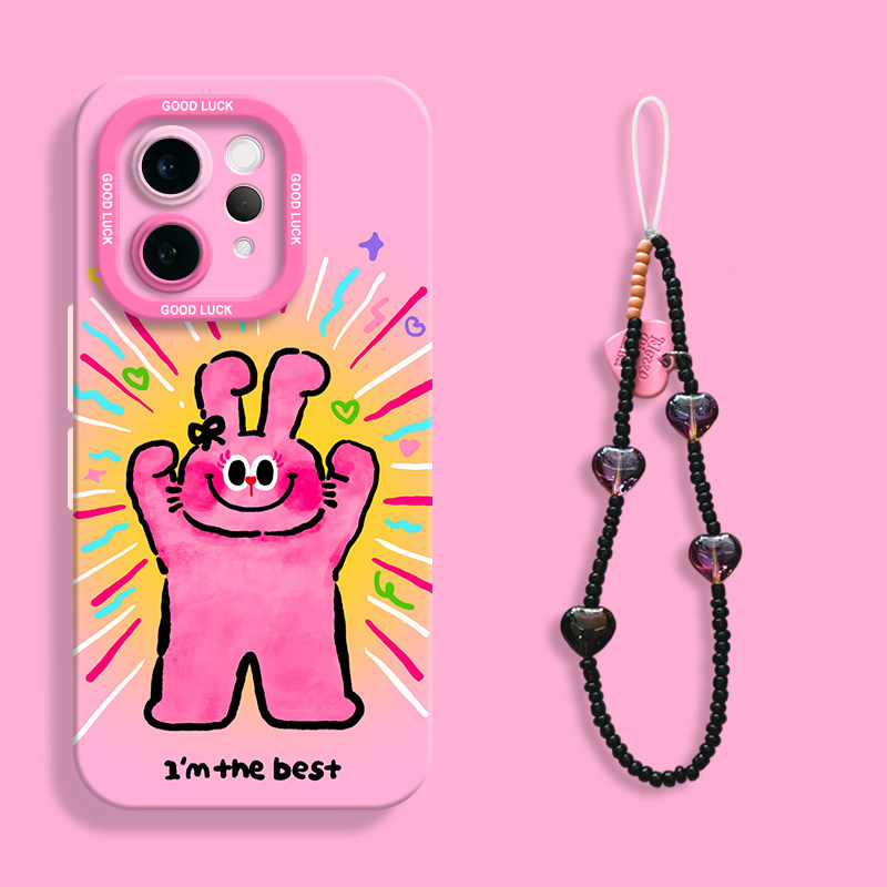 可爱自信兔兔适用vivos50手机壳新款vivoS50全包瞳眼液