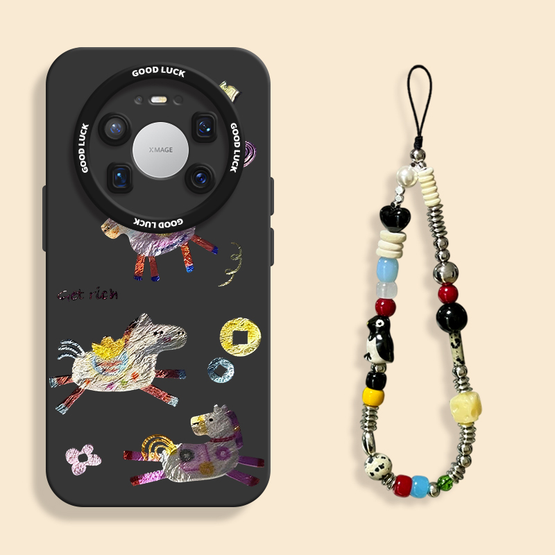 适用mate80铜钱木马手机壳