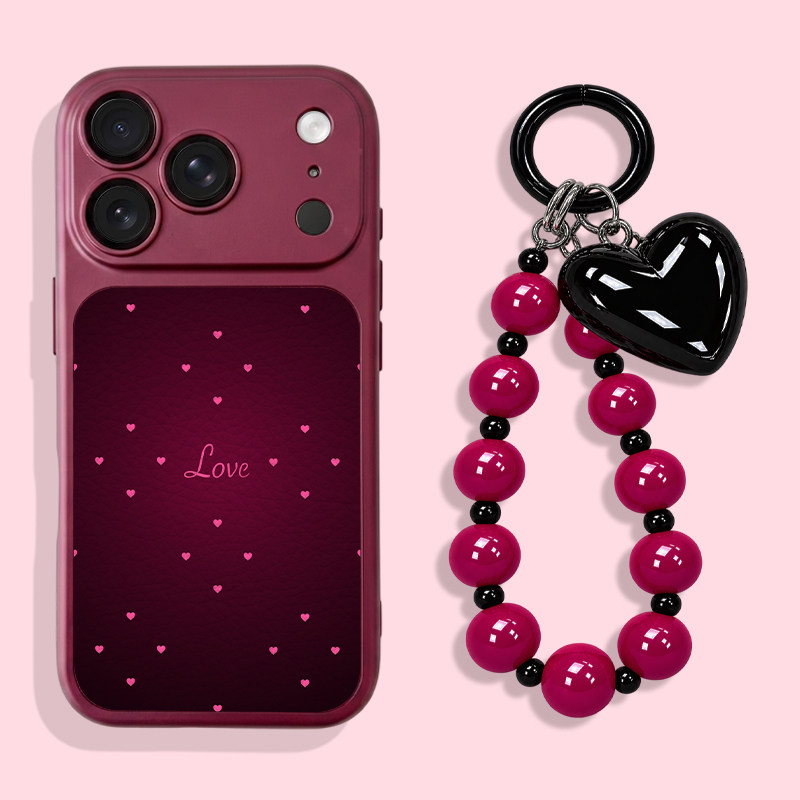 魅惑love适用iPhone18promax不会撞壳手机壳新款苹果18pro仿皮18皮纹壳17pro保护套ip17男女15卡通14可爱全包