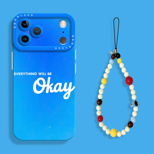 适用苹果17蓝色okay手机壳