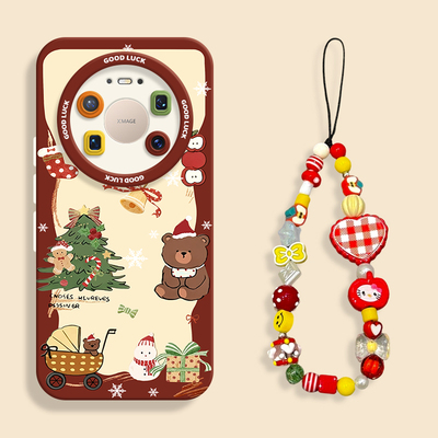 适用mate80圣诞baby熊手机壳