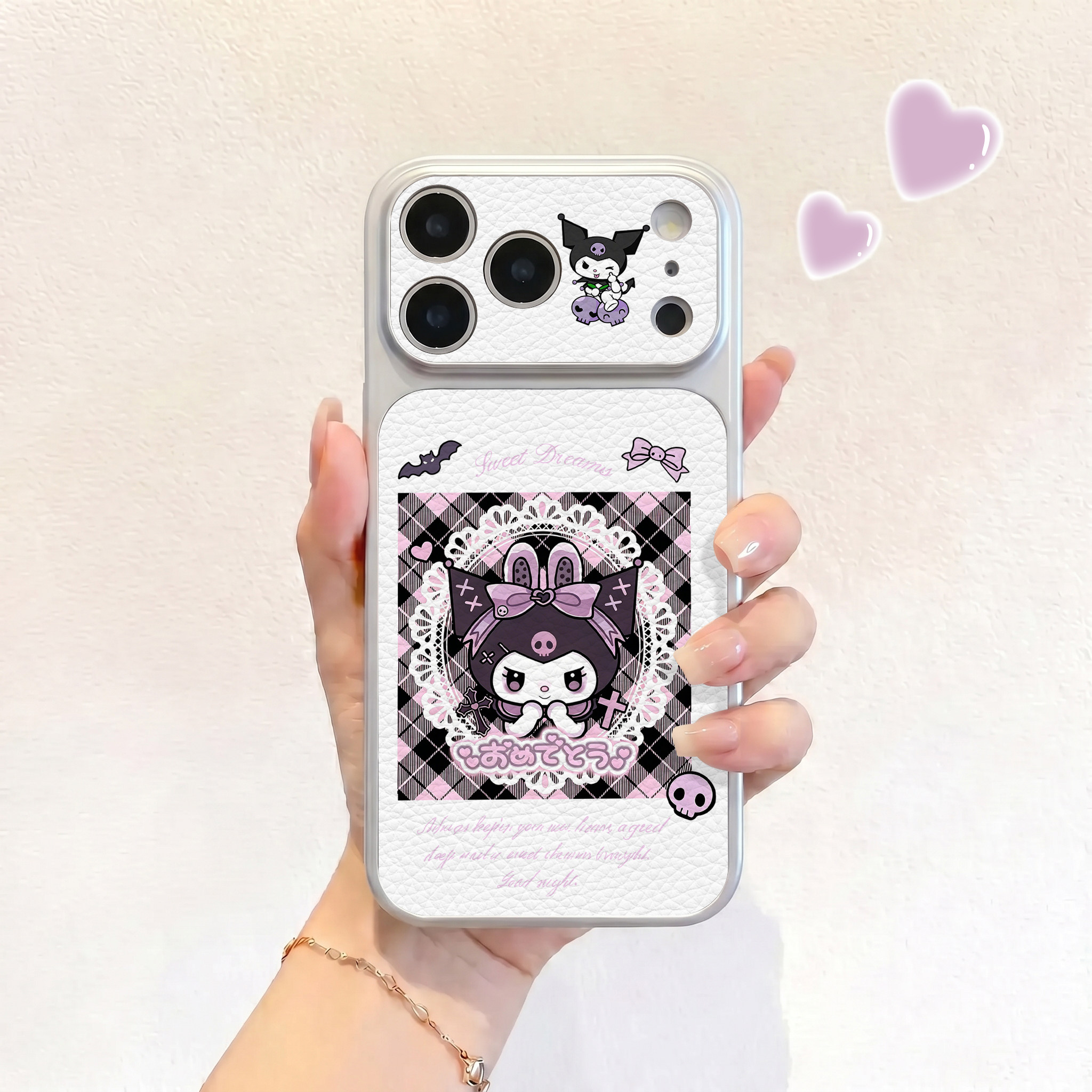 甜酷库洛米适用iPhone17不会撞壳手机壳新款苹果17promax仿皮16pro皮纹壳17pro保护套ip16男女15卡通14可爱