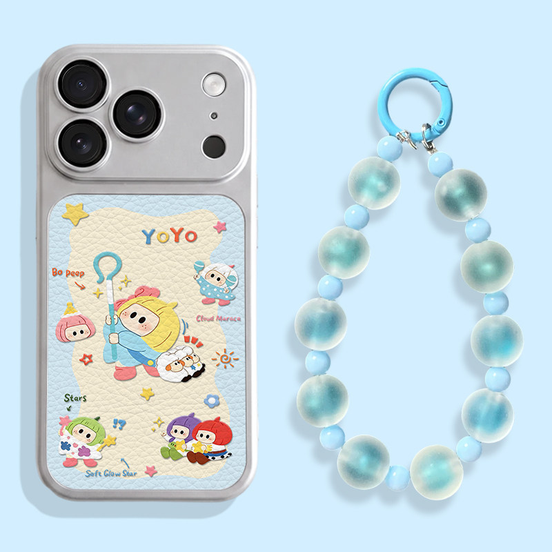 多巴胺yoyo酱适用iPhone18promax不会撞壳手机壳新款苹果18pro仿皮18皮纹壳17pro保护套ip17男女15卡通14可爱