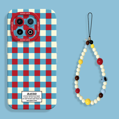 【小红书爆款】红蓝撞色格子壳