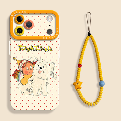 适用苹果17毛绒狗星星人手机壳