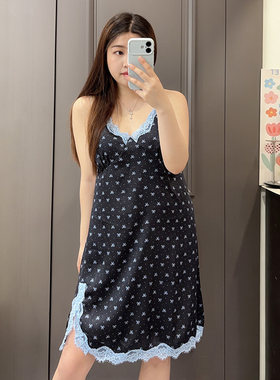 夏季纯欲碎花蕾丝吊带大码睡衣