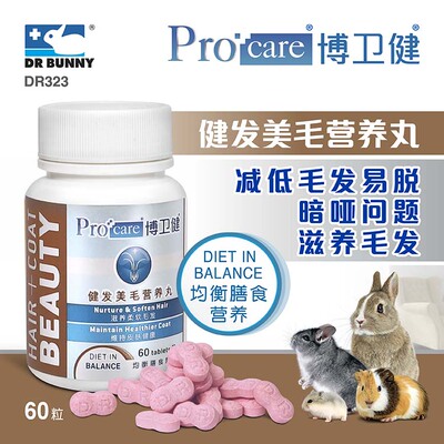 兔博士DR323健发美毛营养丸 兔子龙猫豚鼠仓鼠荷兰猪宠物60片包邮