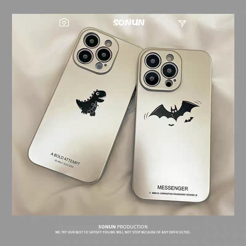 恐龙蝙蝠适用iPhone15promax新款手机壳苹果13/14/12/11/XR电镀软壳vivo/oppo/华为/小米