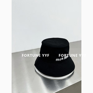 FORTUNE YYF&天花板級別&现货秒发m妹刺绣字母遮阳盆帽渔夫帽