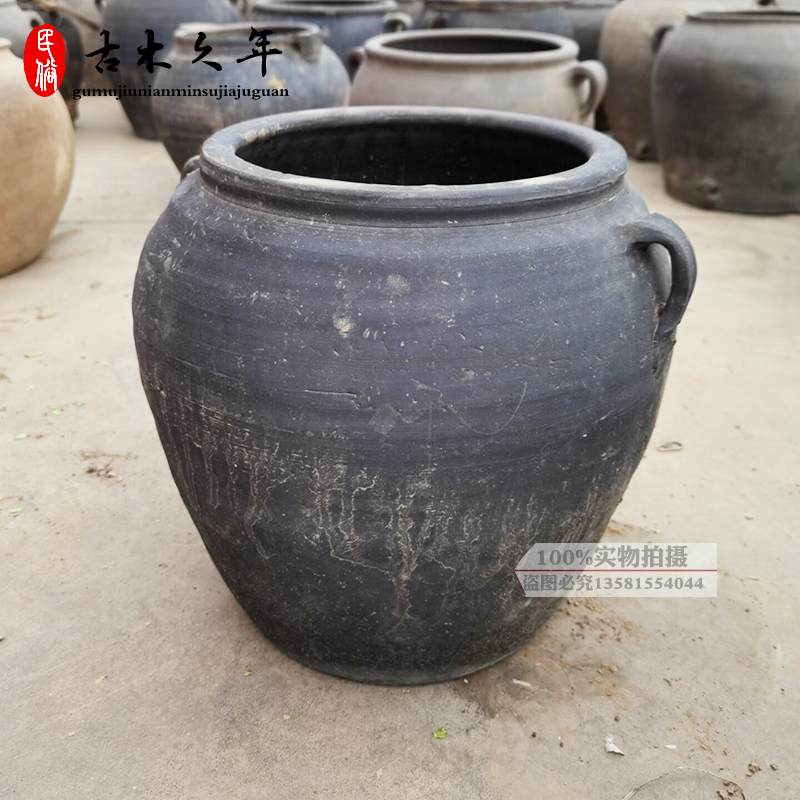 老陶罐旧坛子老旧罐子粗陶罐子复古怀旧民间旧货老坛子土陶黑罐