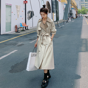 【】现货撞色双层领垂感好中长款风衣131-6028-P145K198图片