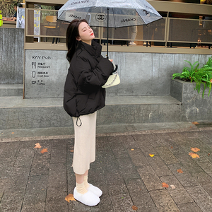 绿色羽绒棉服女小个子2023年冬季新款爆款小棉袄短款宽松棉衣外套图片