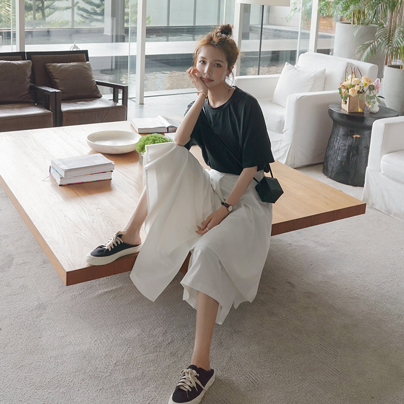 新增两色！数据好！大货新款T恤+裤裙两件套131-6001-P95控148,女装套装/套裙,浙宝131