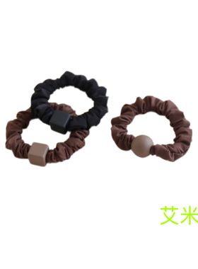 日韩简约方块皮套发圈高弹耐用