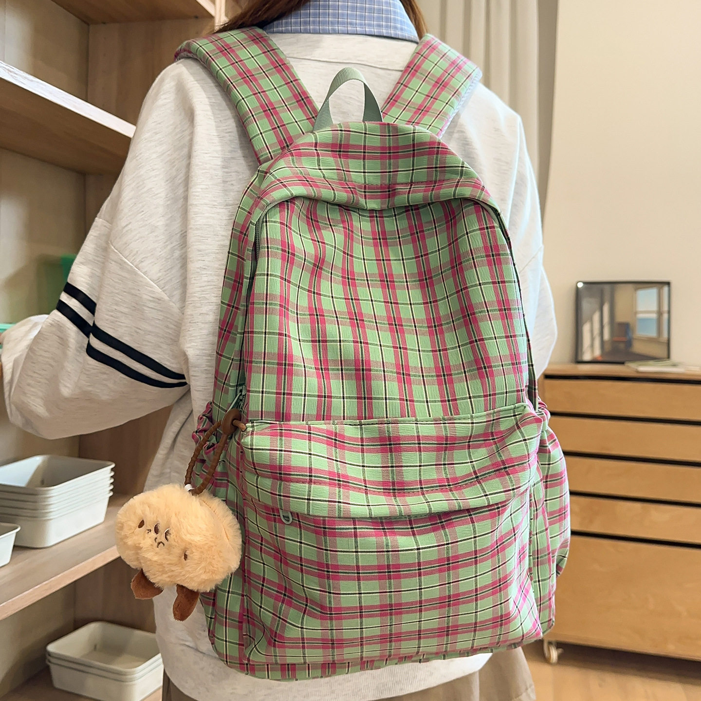 港风复古个性书包初中女生双肩包女大学生百搭大容量学院风背包女