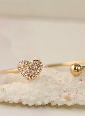 y80爱心满钻开口手环明星同款