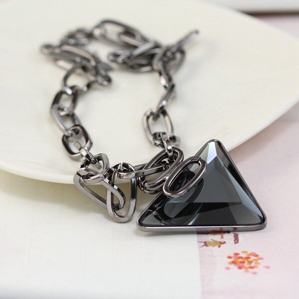 欧比雅比夸张新款水晶超透颈链项链吊坠韩国女项饰白搭