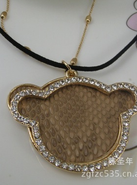 韩国饰品毛衣链长款时尚毛衣挂饰双层链米奇挂件配饰女