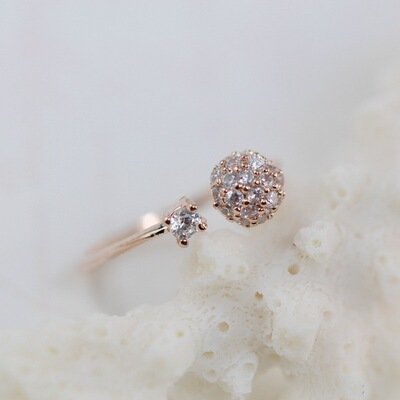 开口镀金韩版戒指的你同款