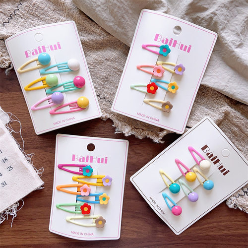 儿童可爱彩绘小花彩色BB夹