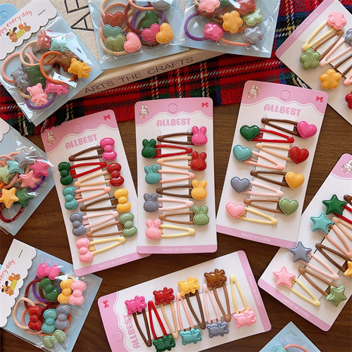 儿童可爱刘海夹发夹彩色花朵