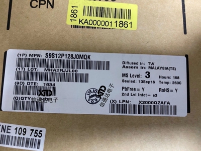 销售并回收S9S12P128J0MQK 16位微控制器 QFP 原厂原装器件