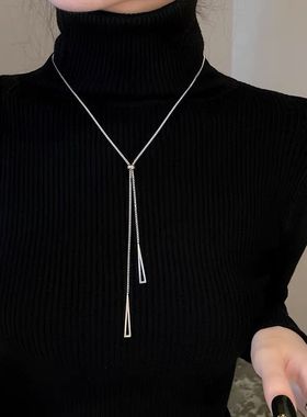 钛钢几何三角项链女潮秋冬
