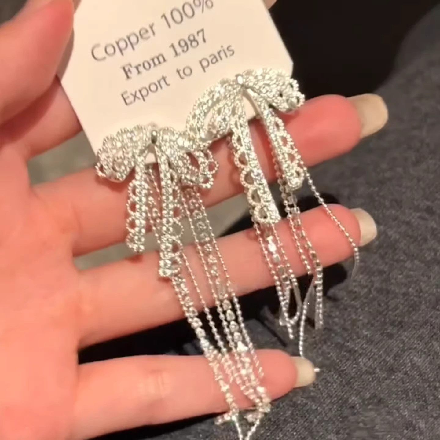 超仙蕾丝蝴蝶结流苏耳环女长款耳钉闪钻锆石轻奢高级感清冷感耳饰,饰品/流行首饰/时尚饰品新,耳环,淘宝优惠券,粉丝福利购,淘宝优惠卷