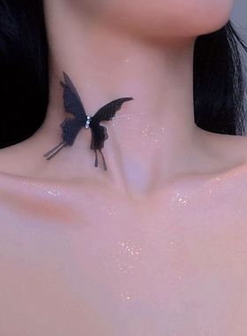 气质蝴蝶锁骨链小众隐形鱼线项链