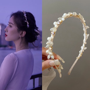 網(wǎng)紅公主風(fēng)頭飾品頭箍發(fā)飾 珍珠發(fā)箍女仙氣壓發(fā)洗臉發(fā)卡2022年新款