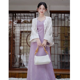 老钱风高级感套装优雅名媛小香风古早端庄新中式国风连衣裙外套