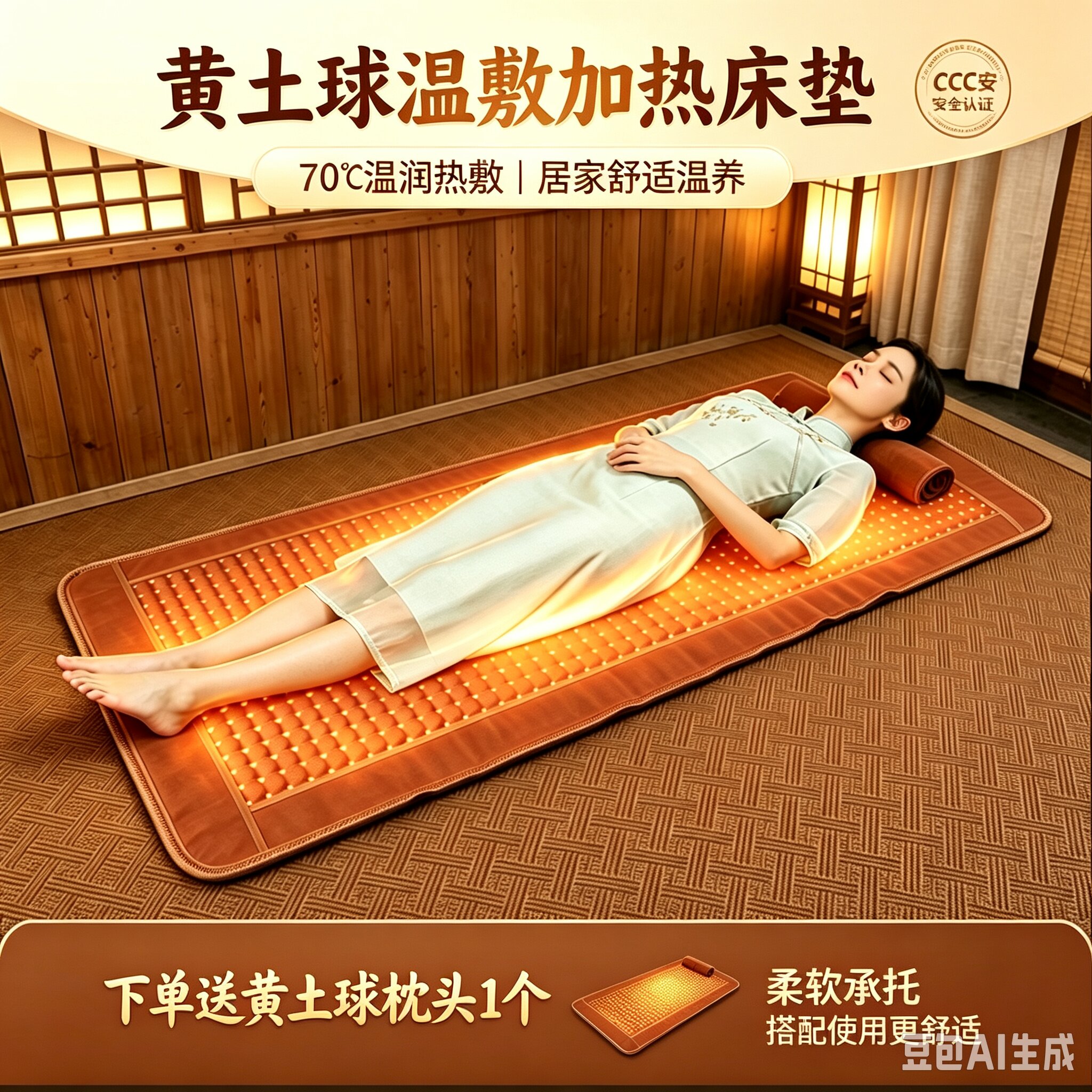 原始点黄土球温敷床垫远红外温道同款加热养生理疗热敷祛湿温敷垫