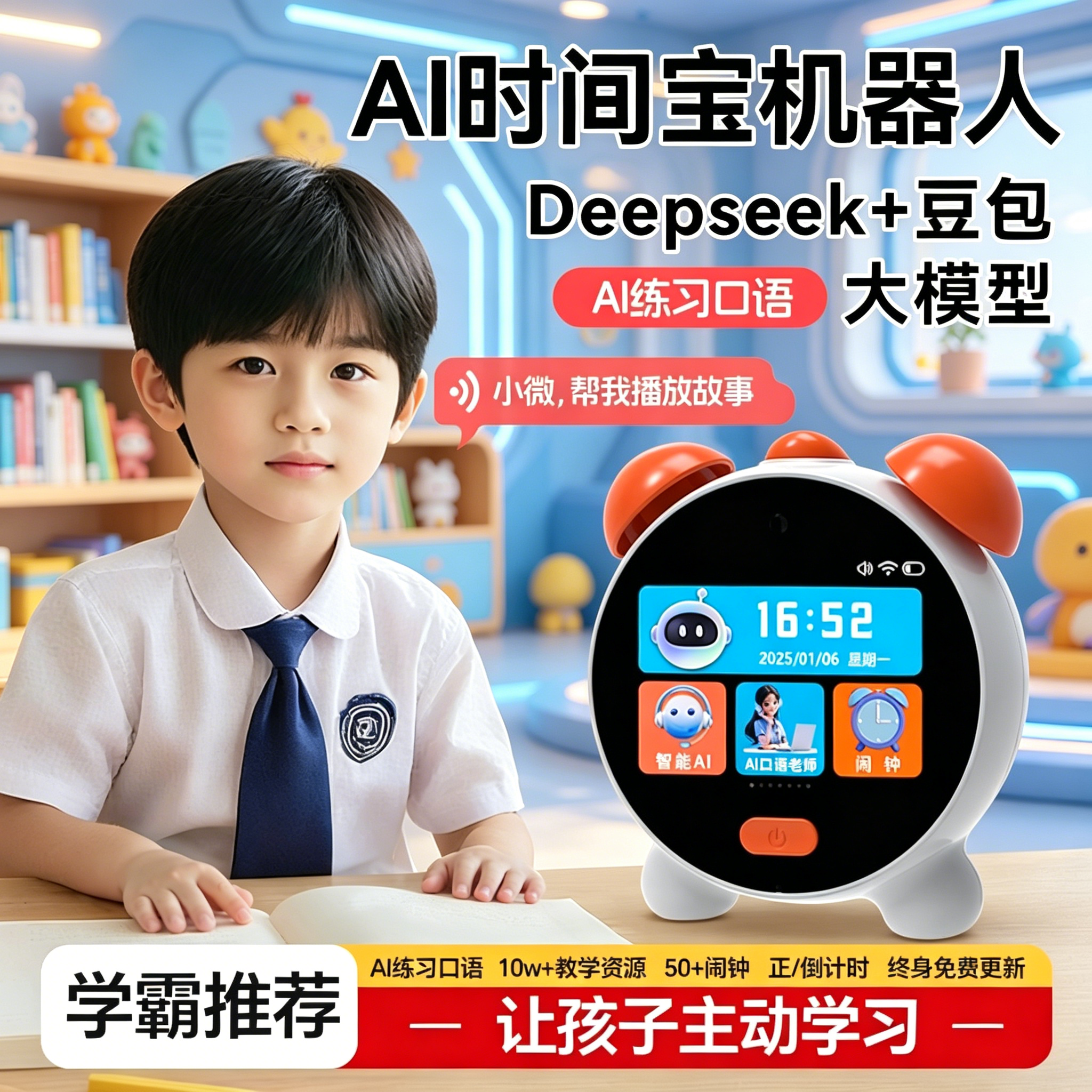 AI语音闹钟早教学习机英语启蒙