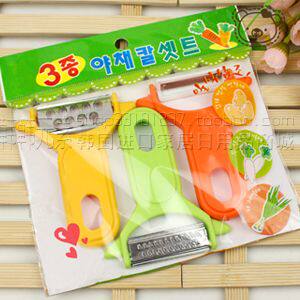 3件包邮韩国进口水果蔬菜多功能切菜器刨丝器削皮刀打皮刀3P装