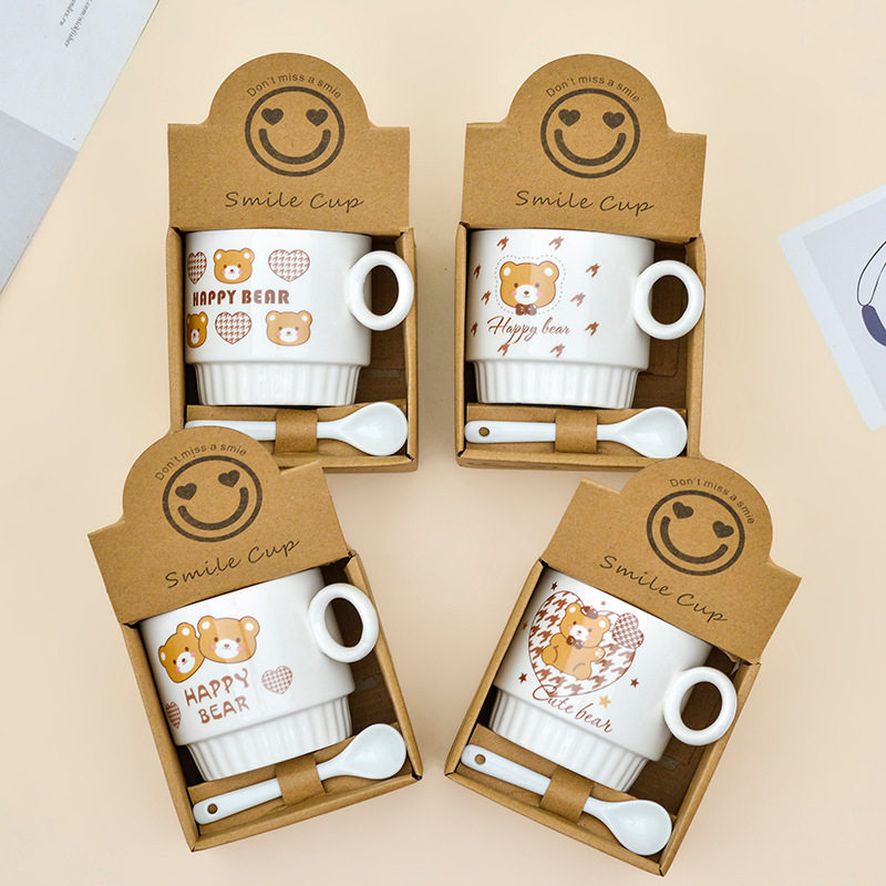 卡通小熊杯子陶瓷咖啡杯实用活动小礼品水杯马克杯印制广告LOGO,节庆用品/礼品,创意礼盒/礼品套组,淘宝优惠券,粉丝福利购,淘宝优惠卷