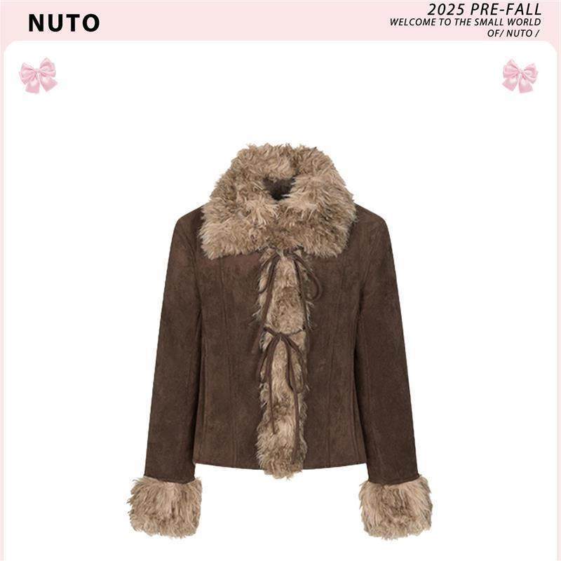 复古鹿皮绒厚夹克女冬小个子短款皮毛一体外套,女装/女士精品,常规大码外套,淘宝优惠券,粉丝福利购,淘宝优惠卷