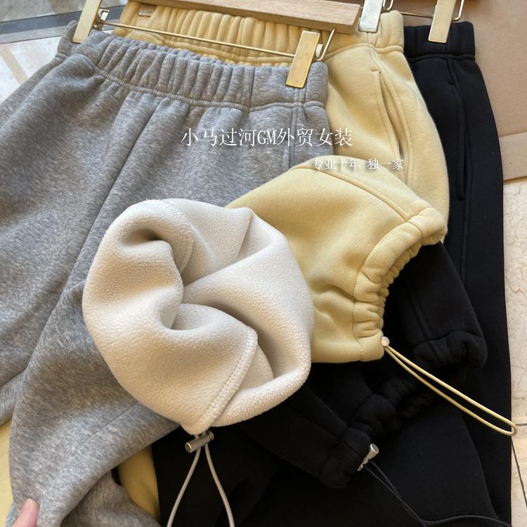 这条闭眼入！一条过冬，外贸厂~超厚细腻加绒加厚束脚直筒卫裤女