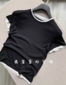 巨炸裂 棉 ROW 牛X货 面料太牛了 自带凉感 假两件短袖 T恤女