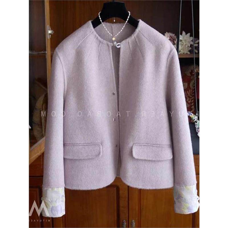 小香风高级感超好看今年流行漂亮香芋紫色短外套女春秋季2024新款,女装/女士精品,毛呢外套,淘宝优惠券,粉丝福利购,淘宝优惠卷