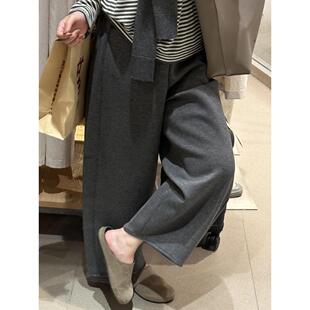 胖mm九分弯刀休闲裤 女精致小个子穿搭大码 灰色奶皮裤 CHAO级推荐