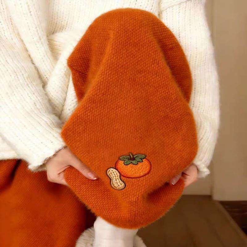 牛X货 巨炸裂！橘色好柿花生刺绣针织裤女秋冬垂感水貂绒阔腿裤子,女装/女士精品,大码裤装,淘宝优惠券,粉丝福利购,淘宝优惠卷