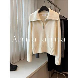 慵懒风显瘦针织开衫 大翻领羊绒毛衣外套女冬季 外贸单品质 怒推