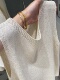 品牌专柜高端女装 外贸天丝亚麻针织背心外穿无袖 吊带冰丝上衣女夏
