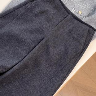 绝!贸易公司渠道货,重磅级~灰色羊毛奶奶裤秋冬松弛慵懒毛呢裤