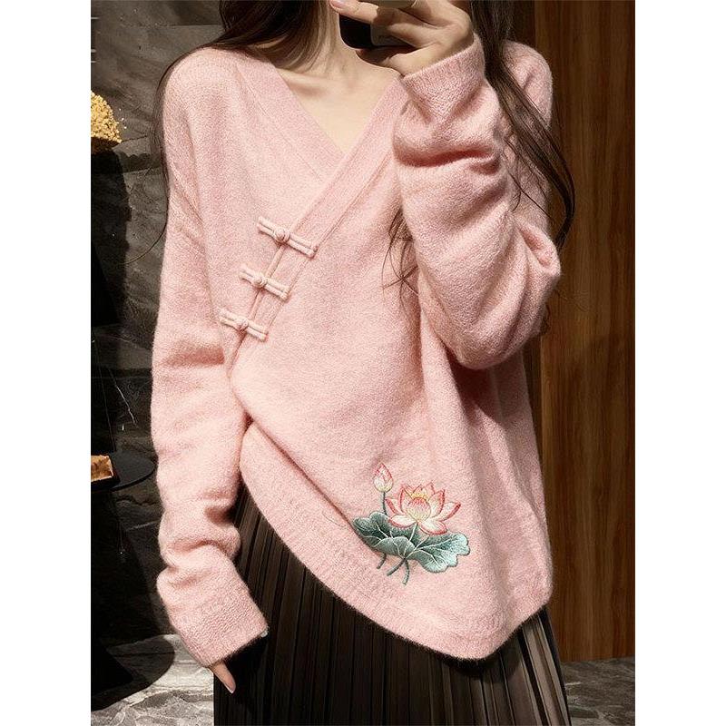 新中式女装国风毛衣气质高级感超好看针织内搭上衣女2025秋季新款