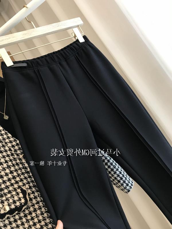 品牌折扣店商场撤回外贸女装清仓秋季修身显瘦高腰微喇开叉休闲裤