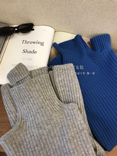 G级调性!稳稳的时髦感 100%纯羊毛坑条高领打底针织毛衣女2025冬