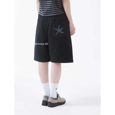 CHAO级推荐！街头复古百搭海星贴布刺绣口袋卫裤五分休闲运动短裤